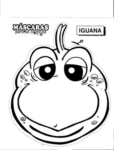 máscara de Iguana para niños a colorear